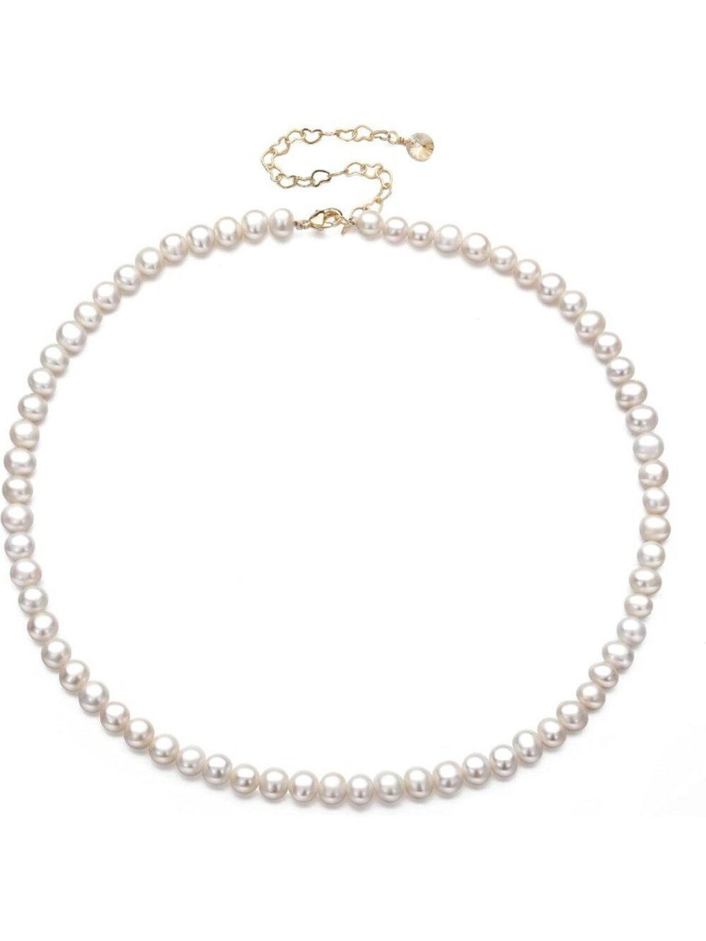 Elegant 18k Gold Plated Freshwater Pearl Choker Necklace for Women - Stylish